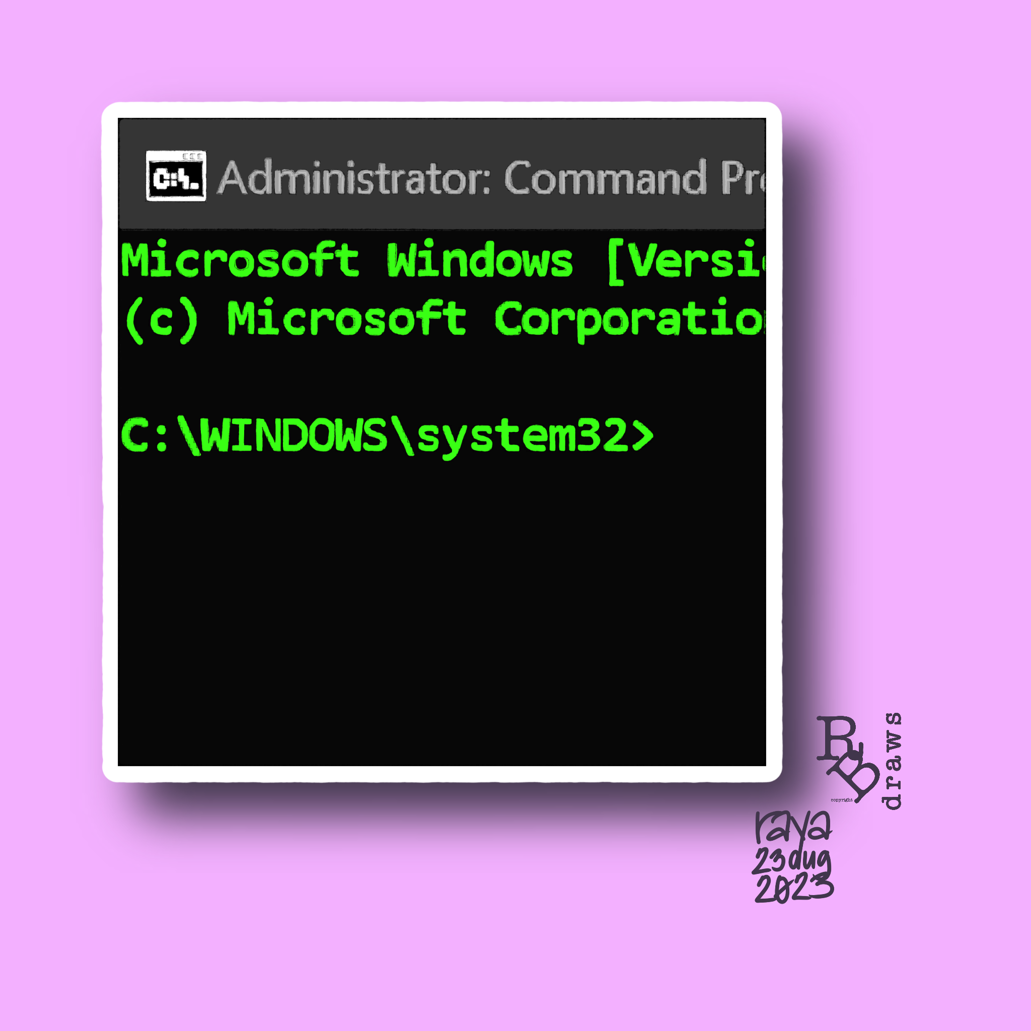 Illustration of Command Prompt Admin window